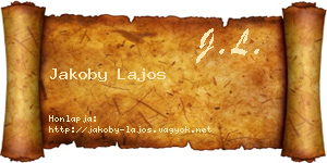 Jakoby Lajos névjegykártya