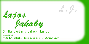 lajos jakoby business card
